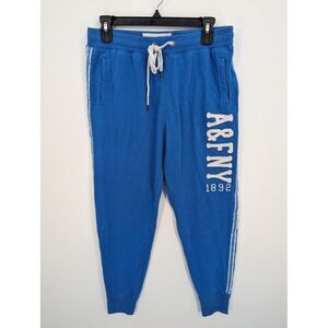 Abercrombie & Fitch Women's Y2K Blue Embroidered Lounge Joggers Sweatpants, M